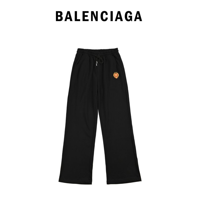 Black Embroidered Crest Joggers view
