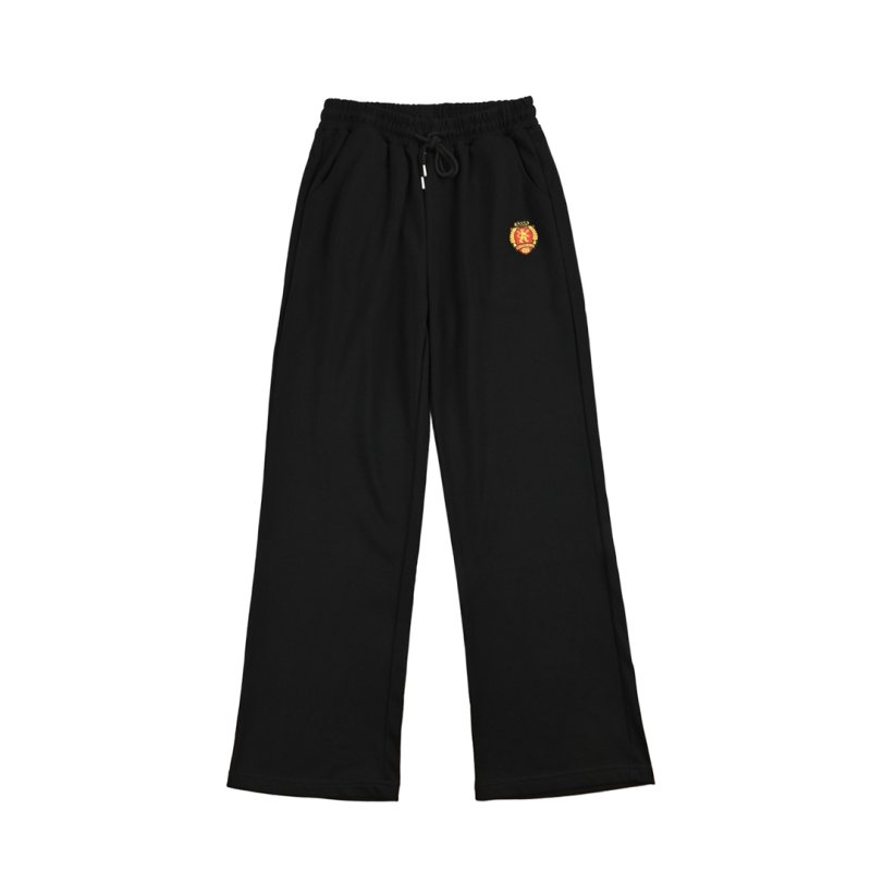 Black Embroidered Crest Joggers view