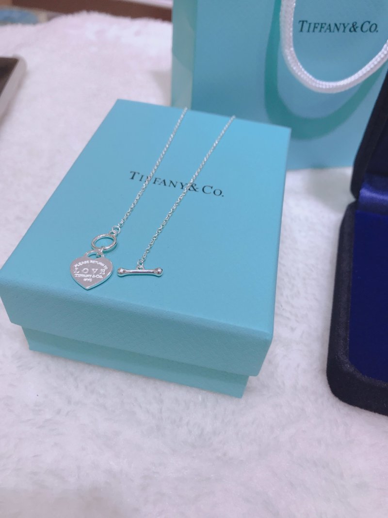 Tiffany Heart Pendant Necklace Turquoise Enamel Silver view