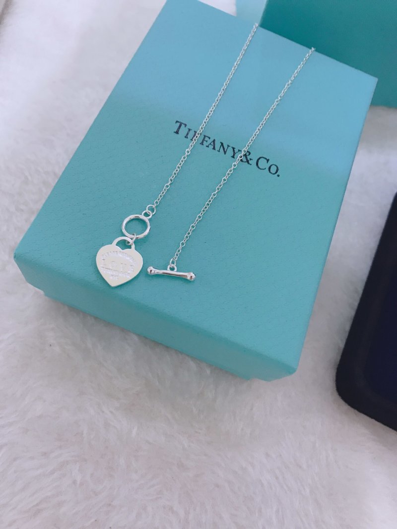 Tiffany Heart Pendant Necklace Turquoise Enamel Silver view