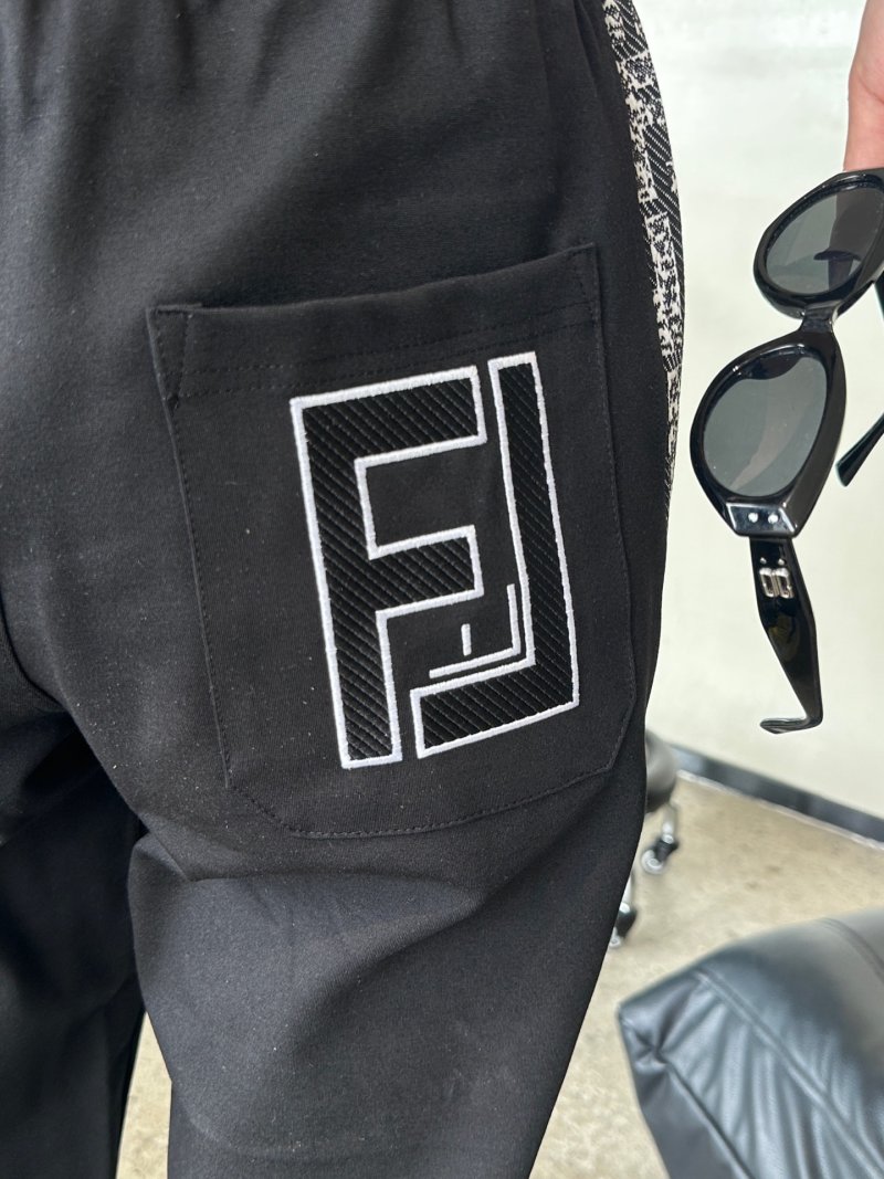 Black Joggers with Monochrome Side Stripe view