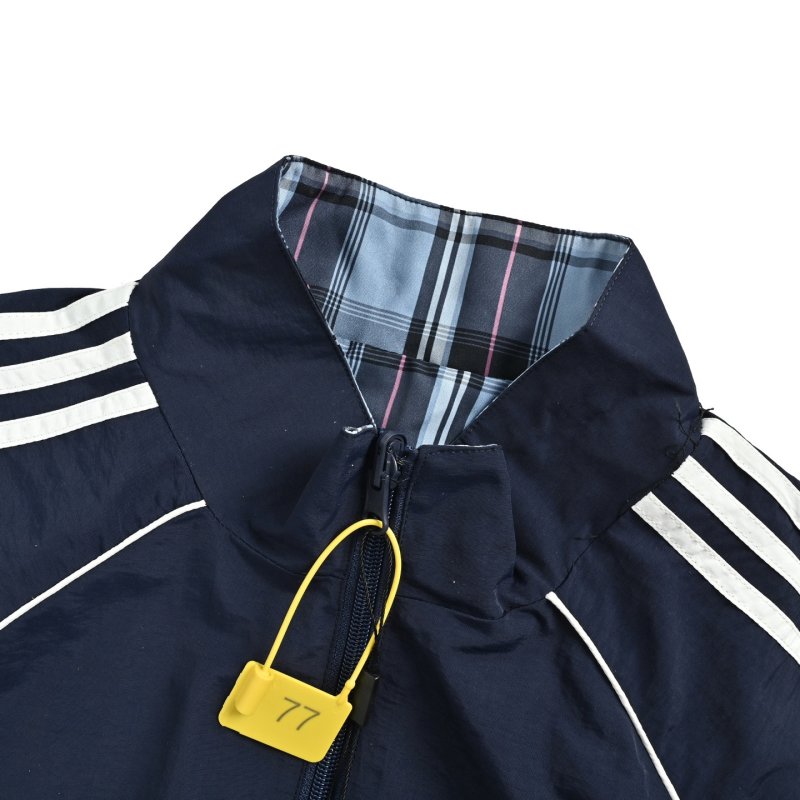 Adidas Navy Track Jacket with White Stripe Trim view