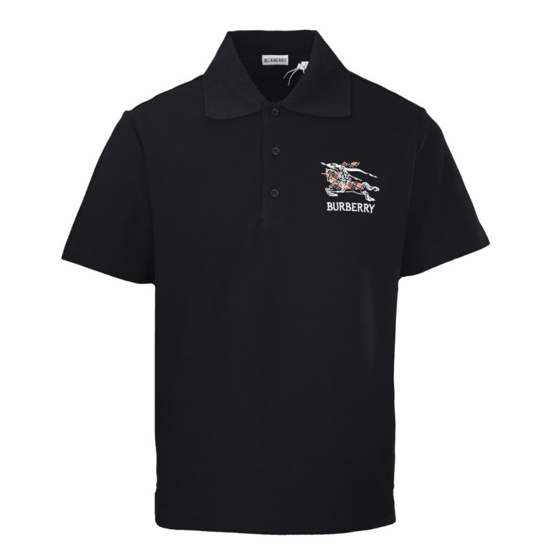 Burberry Black Polo Shirt with EKD Embroidery view