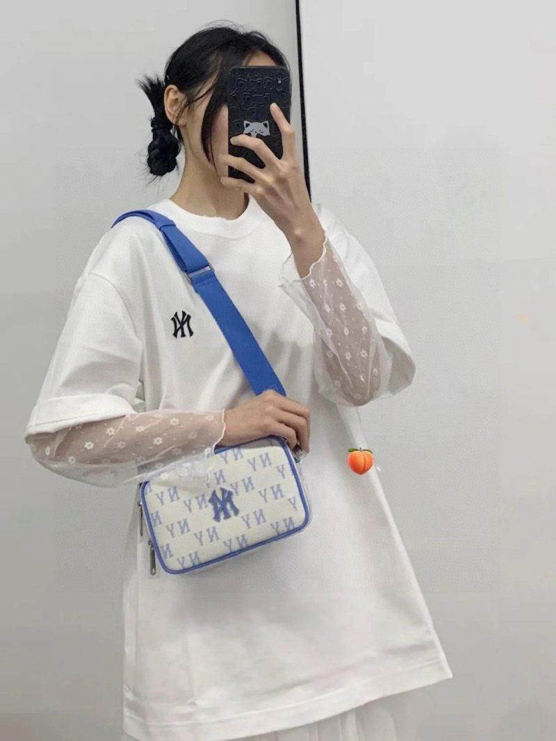 MLB Jacquard Camera Bag Blue & White Monogram view