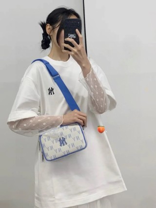 MLB Jacquard Camera Bag Blue & White Monogram view 2