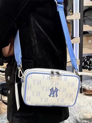 MLB Jacquard Camera Bag Blue & White Monogram view 3