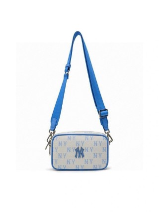 MLB Jacquard Camera Bag Blue & White Monogram view 9
