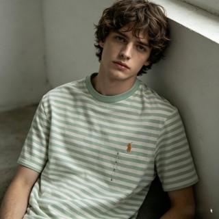 Polo Ralph Lauren Striped T-Shirt Sage Green view 3