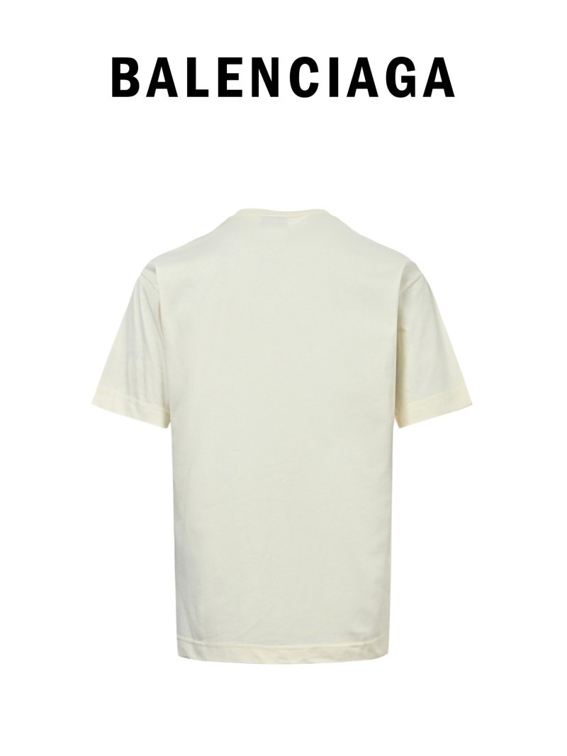 Balenciaga Cream Logo Crewneck T-Shirt view