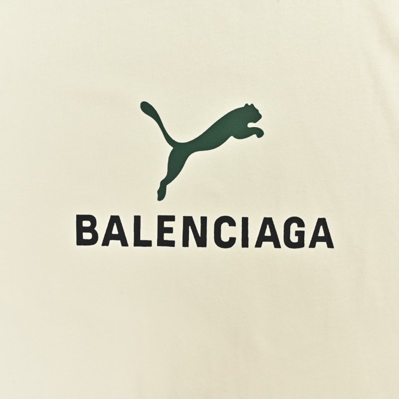 Balenciaga Cream Logo Crewneck T-Shirt view