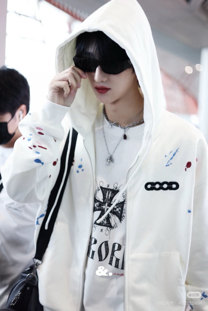 Oversized Cream Zip Hoodie Jacket with Embroidered Details view