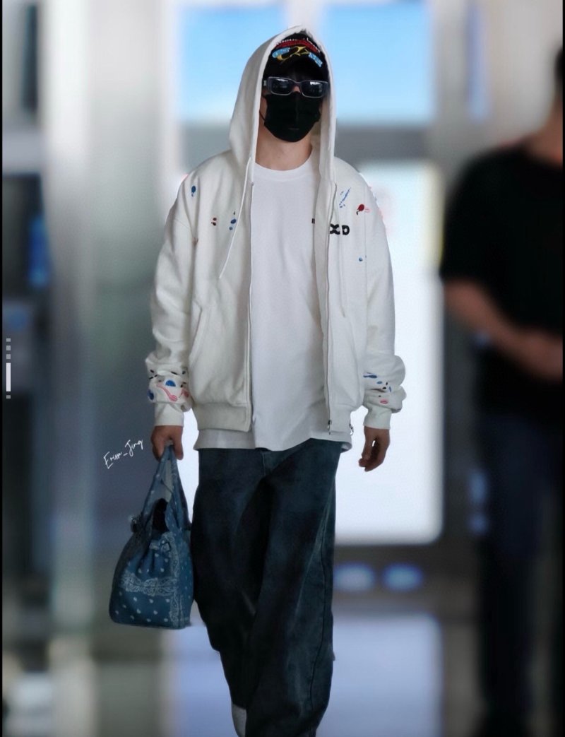 Oversized Cream Zip Hoodie Jacket with Embroidered Details view