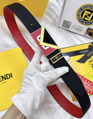 Fendi Monster Enamel Belt Black Red Yellow view 4