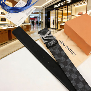 Louis Vuitton Damier Graphite Leather Belt with LV Buckle view 5