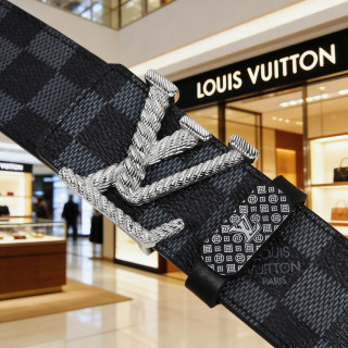Louis Vuitton Damier Graphite Leather Belt with LV Buckle view 9