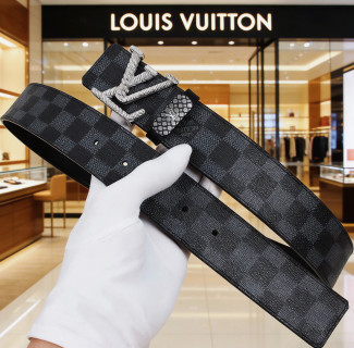 Louis Vuitton Damier Graphite Leather Belt with LV Buckle view 10