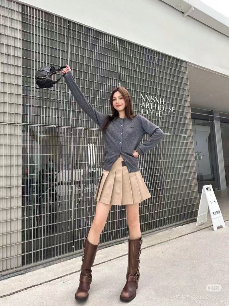 Gray Knit Button-Up Cardigan Sweater view