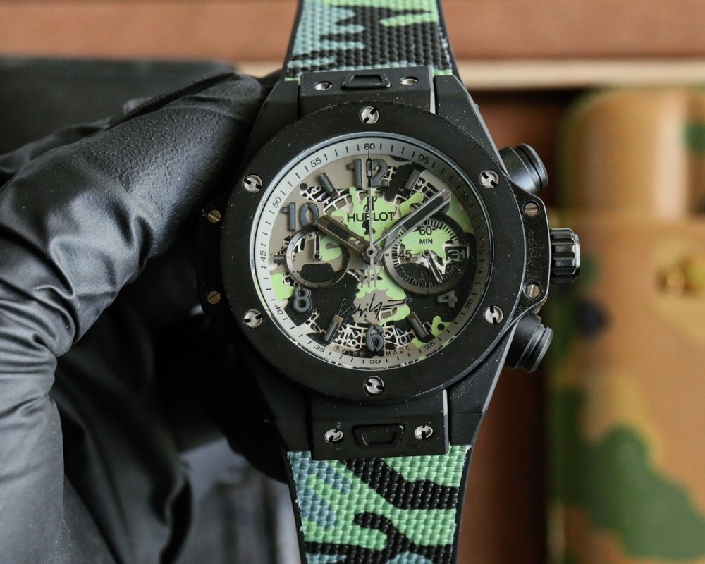 Hublot Big Bang Chronograph Black Steel Watch 48MM