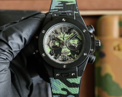 Hublot Big Bang Chronograph Black Steel Watch 48MM