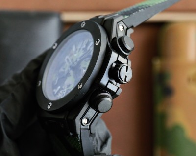 Hublot Big Bang Chronograph Black Steel Watch 48MM view 5