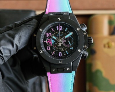 Hublot Big Bang Chronograph Black Steel Watch 48MM view 9