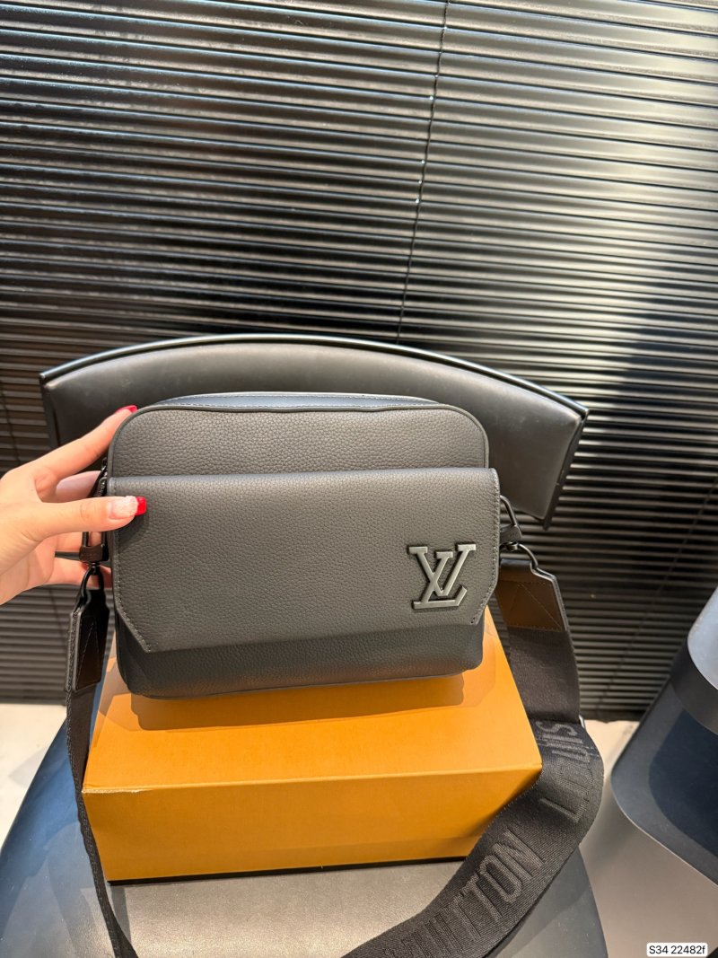 Louis Vuitton Black Leather Messenger Bag view