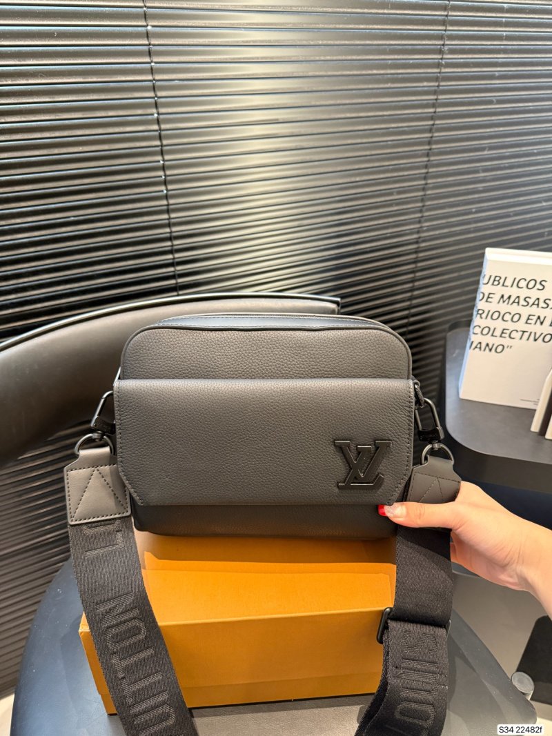 Louis Vuitton Black Leather Messenger Bag view
