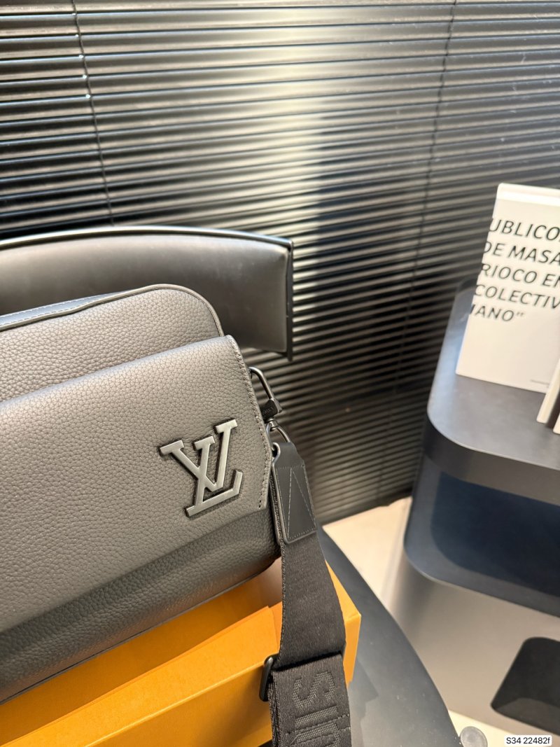 Louis Vuitton Black Leather Messenger Bag view