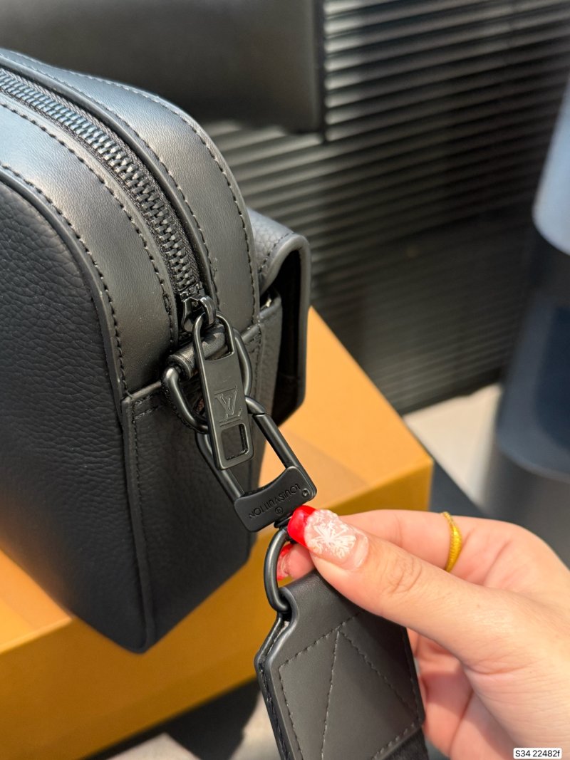 Louis Vuitton Black Leather Messenger Bag view