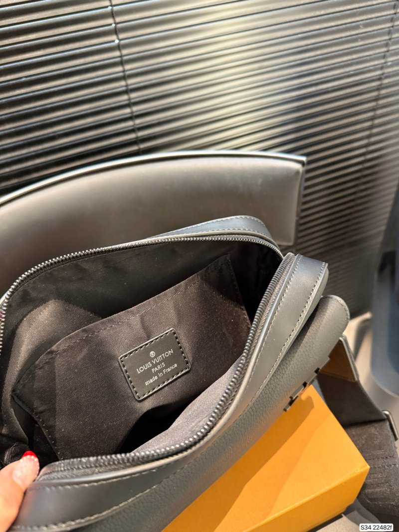 Louis Vuitton Black Leather Messenger Bag view