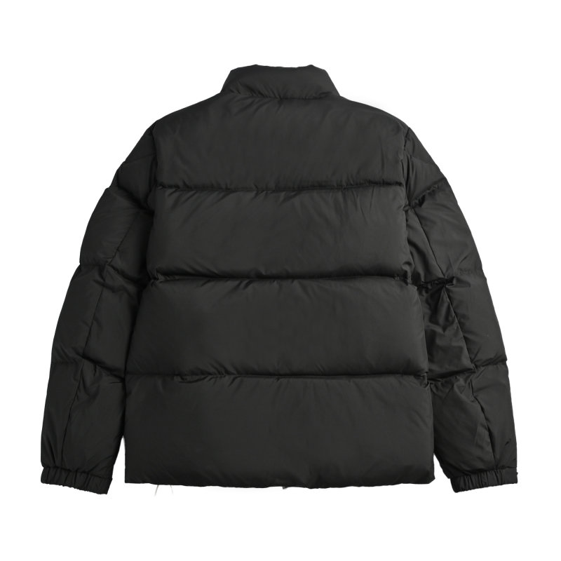 Black Puffer Down Jacket with Cargo Pockets view