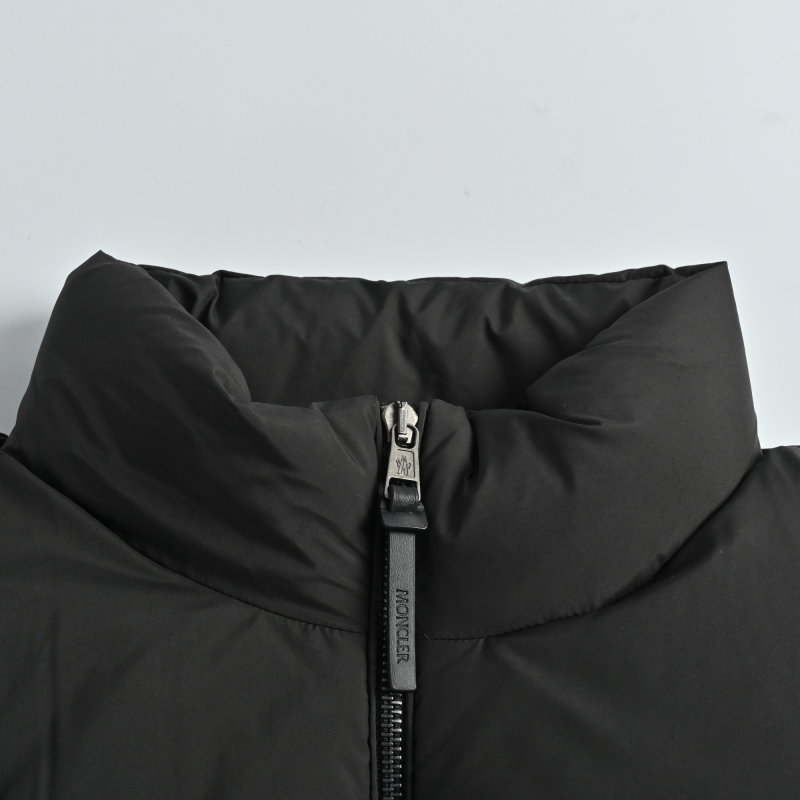 Black Puffer Down Jacket with Cargo Pockets view