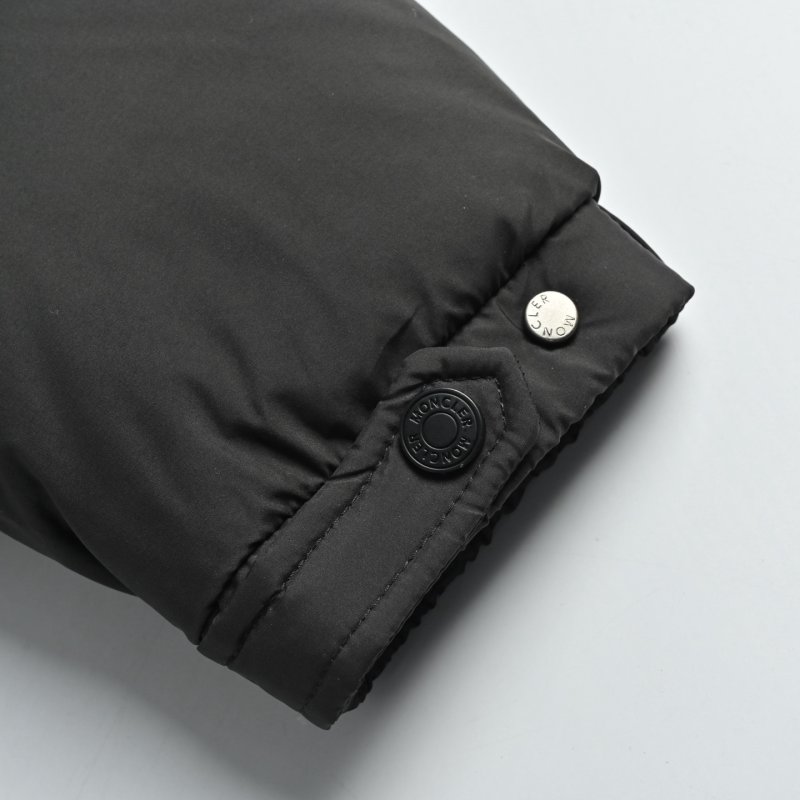 Black Puffer Down Jacket with Cargo Pockets view