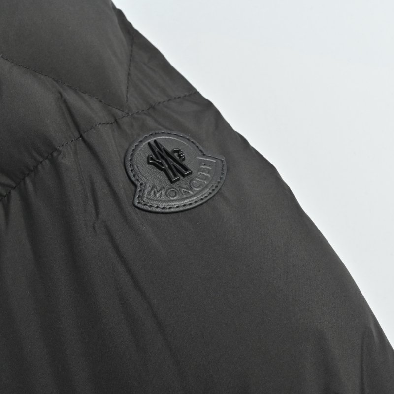 Black Puffer Down Jacket with Cargo Pockets view