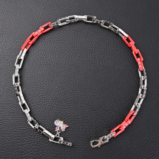 Louis Vuitton Monogram Chain Dragon Red Silver Necklace