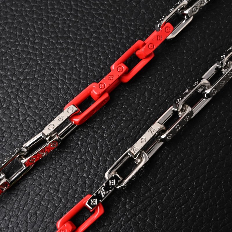 Louis Vuitton Monogram Chain Dragon Red Silver Necklace view