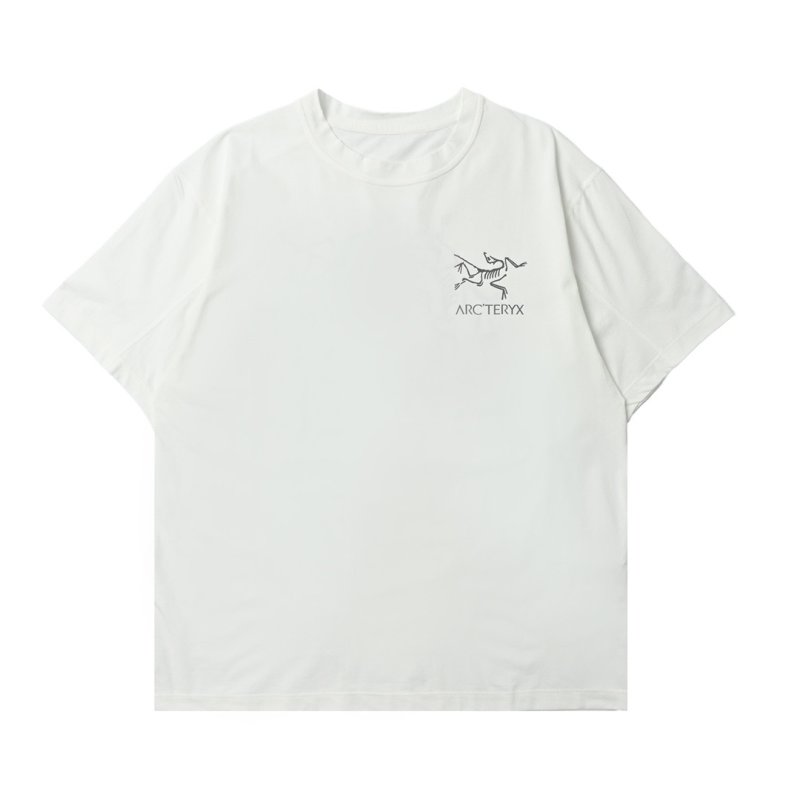 White Oversized T-Shirt with Botanical Back Graphic view