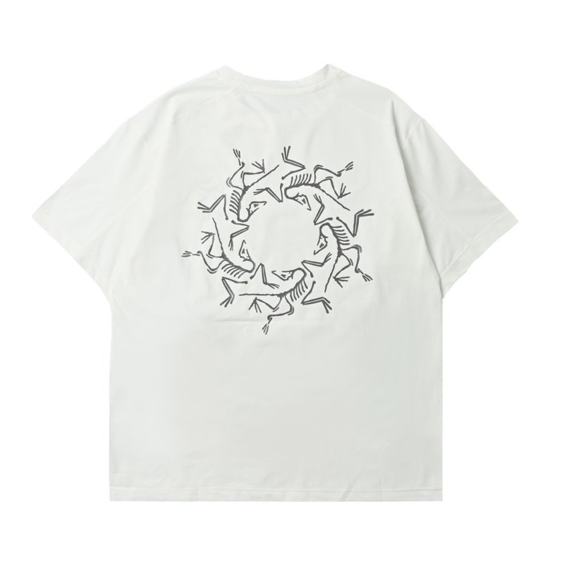 White Oversized T-Shirt with Botanical Back Graphic view