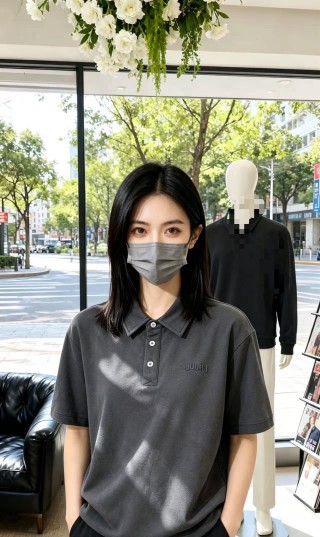 Black Short Sleeve Polo Shirt view 4