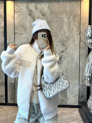 Cream Wool Blend Oversized Cardigan Jacket view 2