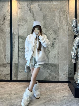 Cream Wool Blend Oversized Cardigan Jacket view 3