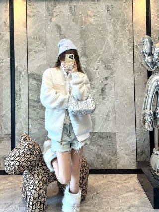 Cream Wool Blend Oversized Cardigan Jacket view 6
