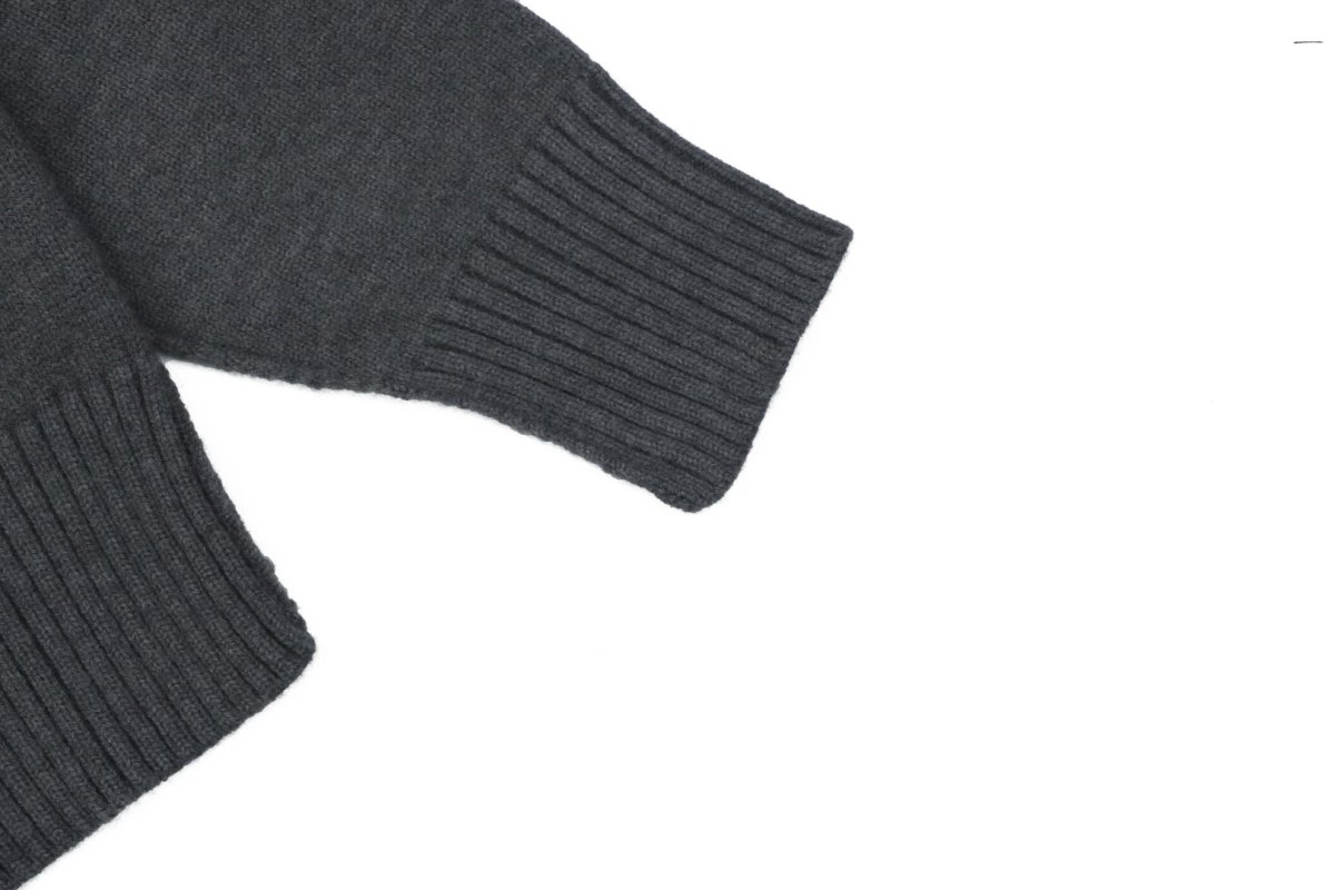 Charcoal Gray Heart Embroidered Crewneck Sweater view