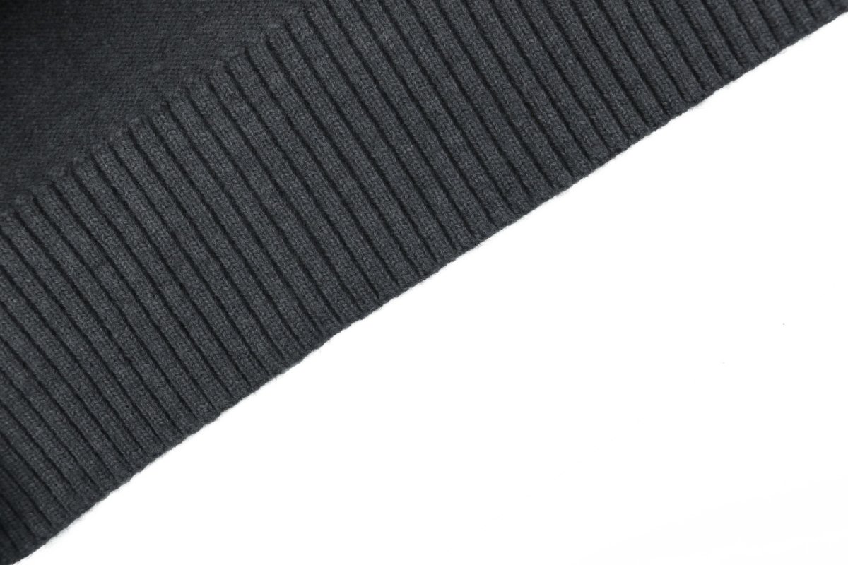 Charcoal Gray Heart Embroidered Crewneck Sweater view