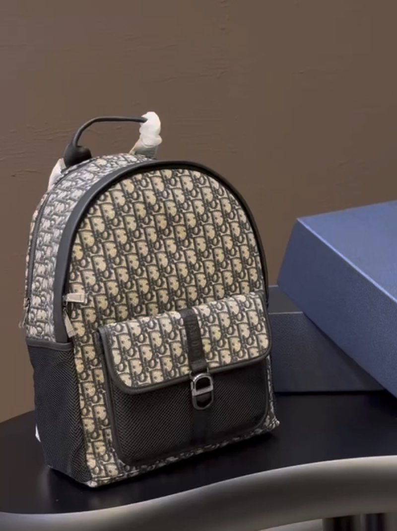 Dior Oblique Canvas Backpack Black & Beige