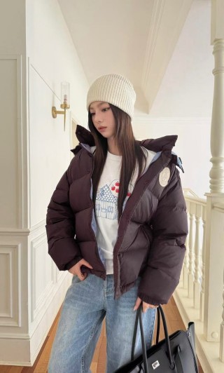 Moncler Black Puffer Down Jacket with Blue Trim view 2