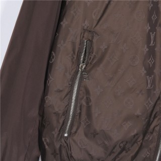 Louis Vuitton Monogram Nylon Hooded Windbreaker Jacket Brown view 4