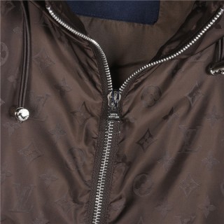 Louis Vuitton Monogram Nylon Hooded Windbreaker Jacket Brown view 6