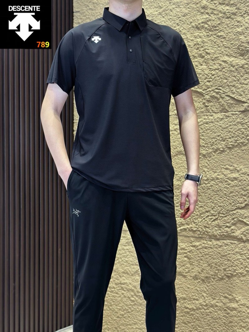 Descente Lightweight Performance Polo Shirt Black