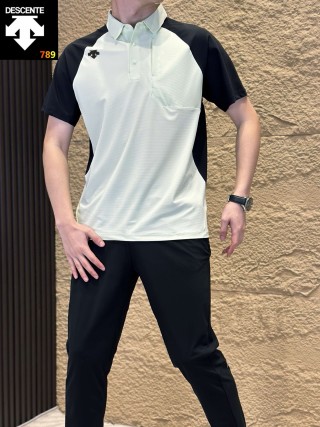 Descente Lightweight Performance Polo Shirt Black view 7